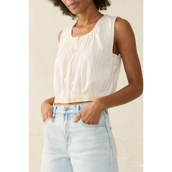 NWT Faherty Isla Egret top XS, $178 A20 - Picture 2 of 10